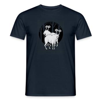 Wood Wild Animals - T-shirt homme - marine - Devant - AI Model Male 178 light (178cm)