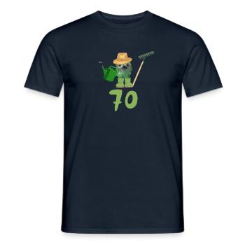 gärtner,geburtstag,70, faultier, rechen,giesskanne - Männer T-Shirt - Navy - Vorne - AI Model Male 178 light (178cm)