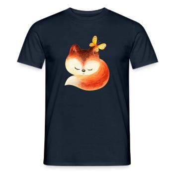 Fuchs Füchse Foxy Waldtier niedlich Rotfuchs süß - Männer T-Shirt - Navy - Vorne - AI Model Male 178 light (178cm)