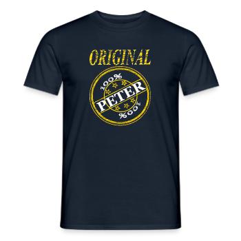 je m'appelle Peter Original Peter 100% Peter - T-shirt homme - marine - Devant - AI Model Male 178 light (178cm)