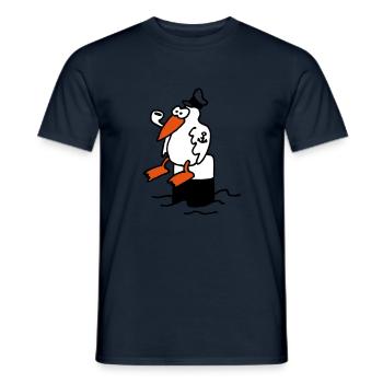 moewe_am_hafen_3c - T-shirt homme - marine - Devant - AI Model Male 178 light (178cm)