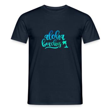 PLAGES ALOHA - T-shirt homme - marine - Devant - AI Model Male 178 light (178cm)