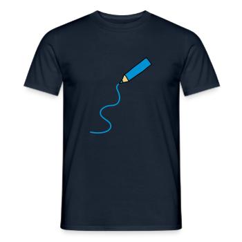 easy_drawing_3c - Men's T-Shirt - navy - Front - AI Model Male 178 light (178cm)