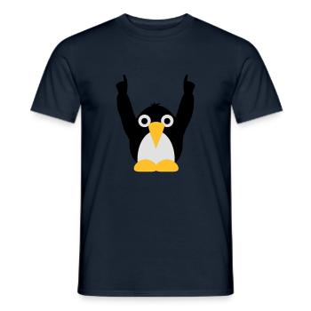 party_pinguine_f3 - Men's T-Shirt - navy - Front - AI Model Male 178 light (178cm)