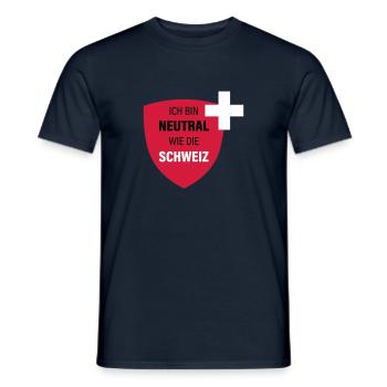 Neutral wie die Schweiz - Männer T-Shirt - Navy - Vorne - AI Model Male 178 light (178cm)