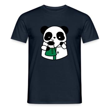 Panda chemical scientist technical biologist - Men's T-Shirt - navy - Front - AI Model Male 178 light (178cm)