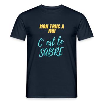 Mon truc à moi c'est le sabre - T-shirt homme - marine - Devant - AI Model Male 178 light (178cm)