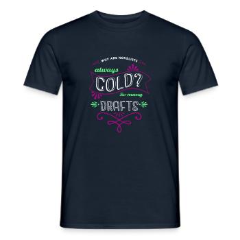 better book keeper shirt green art i love books - Men's T-Shirt - navy - Front - AI Model Male 178 light (178cm)