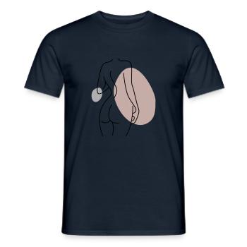 Abstraktes Design Rücken - Männer T-Shirt - Navy - Vorne - AI Model Male 178 light (178cm)