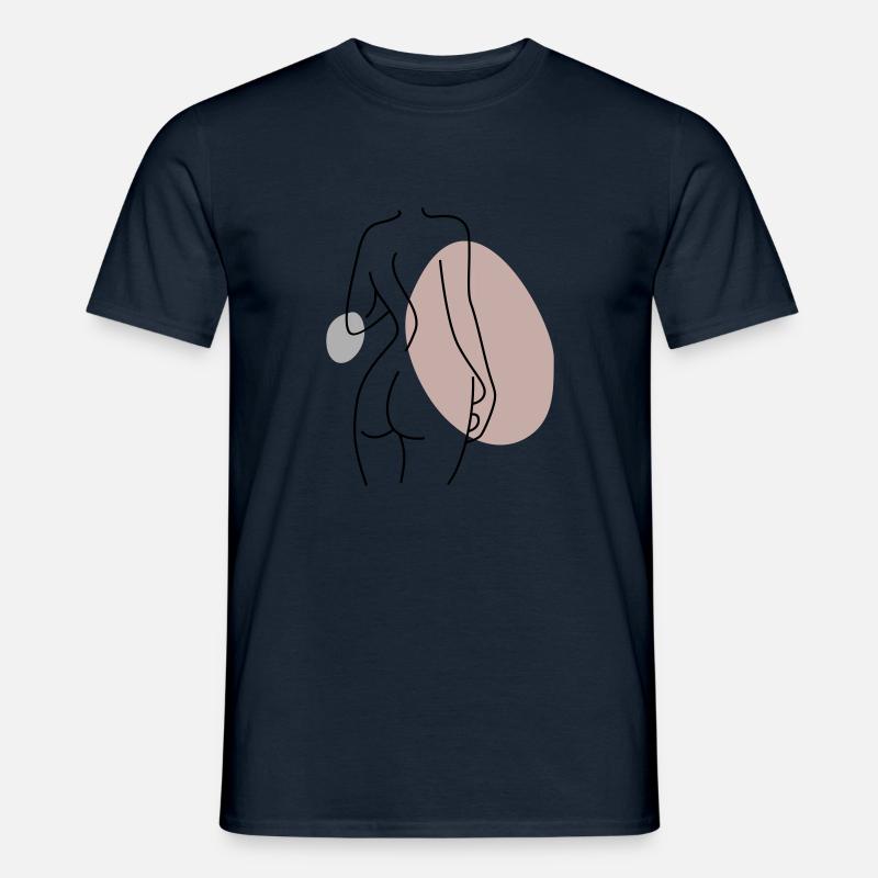 Abstraktes Design Rücken - Männer T-Shirt - Navy