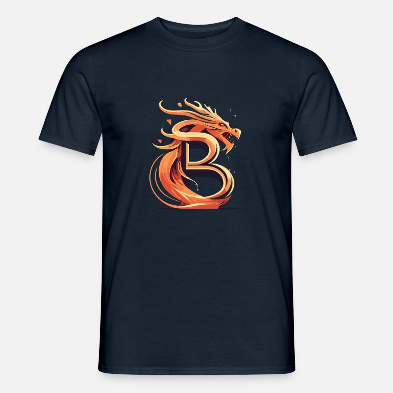 Buchstabe B mit Drache - Männer T-Shirt - Navy