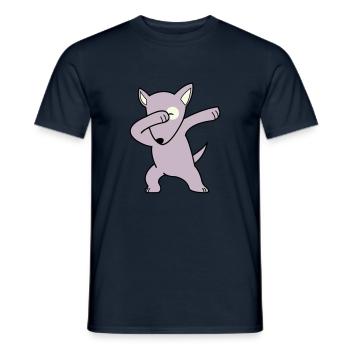 dog dabbing 02 - Men's T-Shirt - navy - Front - AI Model Male 178 light (178cm)