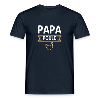 Papa poule humour fte des pres - T-shirt homme - marine - Devant - AI Model Male 178 light (178cm)