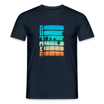 Sommer - Männer T-Shirt - Navy - Vorne - AI Model Male 178 light (178cm)