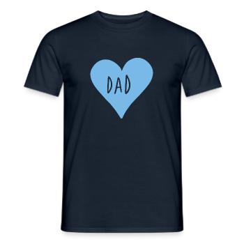 DAD - Un coeur pour les papas BLEU - T-shirt homme - marine - Devant - AI Model Male 178 light (178cm)