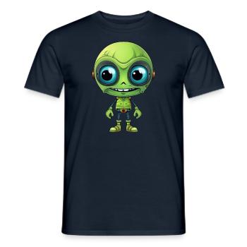 Cool alien cyborg head with teeth - Men's T-Shirt - navy - Front - AI Model Male 178 light (178cm)