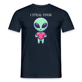 Alien außerirdisch Ich Stehle dein Herz - Männer T-Shirt - Navy - Vorne - AI Model Male 178 light (178cm)