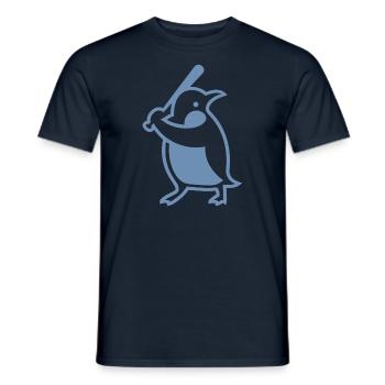 Silhouette de joueur de baseball pingouin - T-shirt homme - marine - Devant - AI Model Male 178 light (178cm)