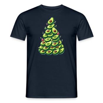 Weihnachten Avocado Tannenbaum lustig vegan - Männer T-Shirt - Navy - Vorne - AI Model Male 178 light (178cm)