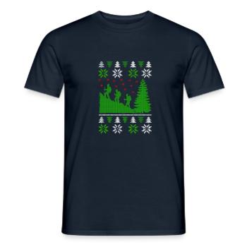 Randonnée montagnes laid de Noël Jumper - T-shirt homme - marine - Devant - AI Model Male 178 light (178cm)