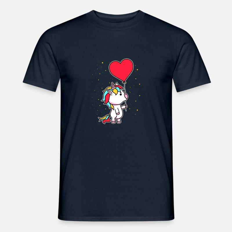 UNICORN MIT BALLOON / EINHORN / GESCHENK - Männer T-Shirt - Navy