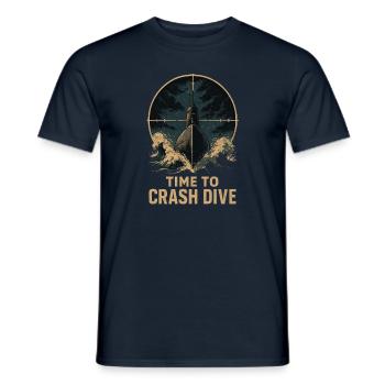Time to Crash Dive – Submarine in the Crosshairs - Men's T-Shirt - navy - Front - AI Model Male 178 light (178cm)