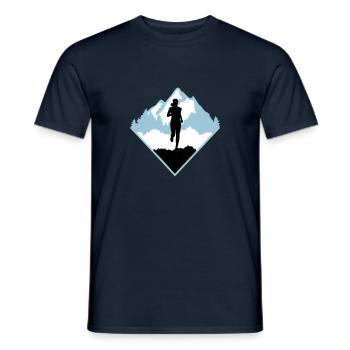 Trail Running, Läuferin, laufen - Männer T-Shirt - Navy - Vorne - AI Model Male 178 light (178cm)