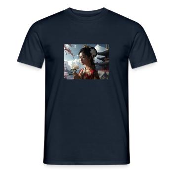 Asiatique,Geisha,Japon,Illustration - T-shirt homme - marine - Devant - AI Model Male 178 light (178cm)