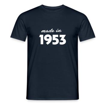 Hergestellt 1953 - Männer T-Shirt - Navy - Vorne - AI Model Male 178 light (178cm)