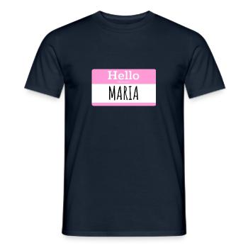 HALLO MEIN NAME IST MARIA - Männer T-Shirt - Navy - Vorne - AI Model Male 178 light (178cm)