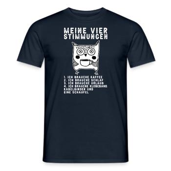 Lustige Katze Stimmung Kaffee Büro Geschenk Fun - Männer T-Shirt - Navy - Vorne - AI Model Male 178 light (178cm)