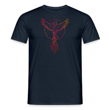 Phénix farbige Strichzeichnung - Männer T-Shirt - Navy - Vorne - AI Model Male 178 light (178cm)