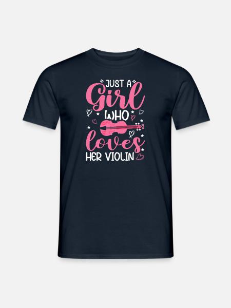 Just A Girl Who Loves Her Violin Violinist - Männer T-Shirt - Navy