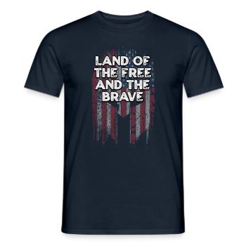 Land der Freien und der tapferen stolzen Amerikaner - Männer T-Shirt - Navy - Vorne - AI Model Male 178 light (178cm)