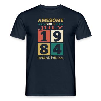 Awesome since July 1984 38th birthday Men's Fun - Men's T-Shirt - navy - Front - AI Model Male 178 light (178cm)