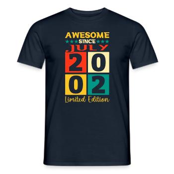 Awesome since July 2002 20th Birthday Men's Fun - Men's T-Shirt - navy - Front - AI Model Male 178 light (178cm)