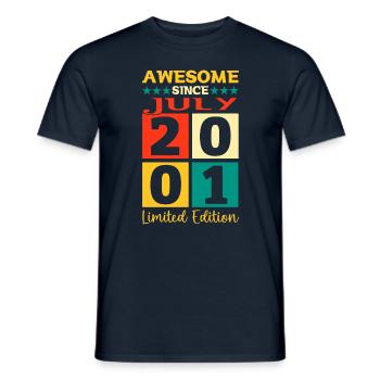 Awesome since July 2001 21st Birthday Men's Fun - Men's T-Shirt - navy - Front - AI Model Male 178 light (178cm)
