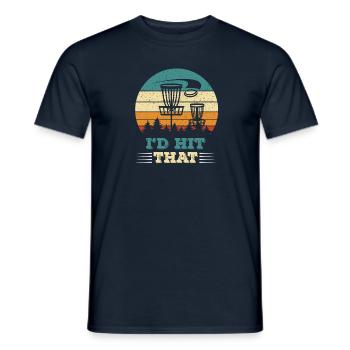 I'd Hit the Disc Disc Golf Disc - Men's T-Shirt - navy - Front - AI Model Male 178 light (178cm)