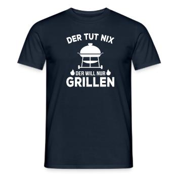 Der will nur grillen Grill Spruch Geschenkidee - Männer T-Shirt - Navy - Vorne - AI Model Male 178 light (178cm)