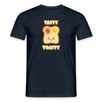 Süßes Toastbrot mit Erdbeermarmelade zum Frühstück - Männer T-Shirt - Navy - Vorne - AI Model Male 178 light (178cm)