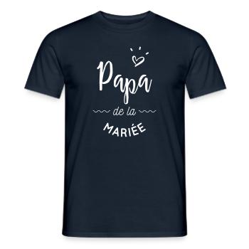 Papa de la mariée - T-shirt homme - marine - Devant - AI Model Male 178 light (178cm)