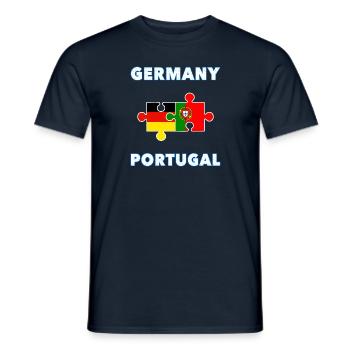 Germany Portugal Puzzle - Men's T-Shirt - navy - Front - AI Model Male 178 light (178cm)