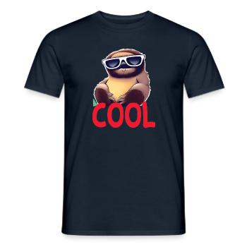 cooles Faultier - Cool sloth - Männer T-Shirt - Navy - Vorne - AI Model Male 178 light (178cm)