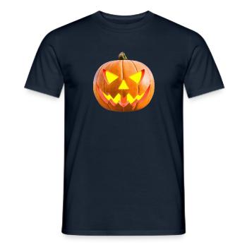 Halloween Pumpkin - Pumpkin Lantern - Men's T-Shirt - navy - Front - AI Model Male 178 light (178cm)