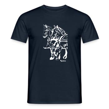 gespannkaltblutweiss - Männer T-Shirt - Navy - Vorne - AI Model Male 178 light (178cm)