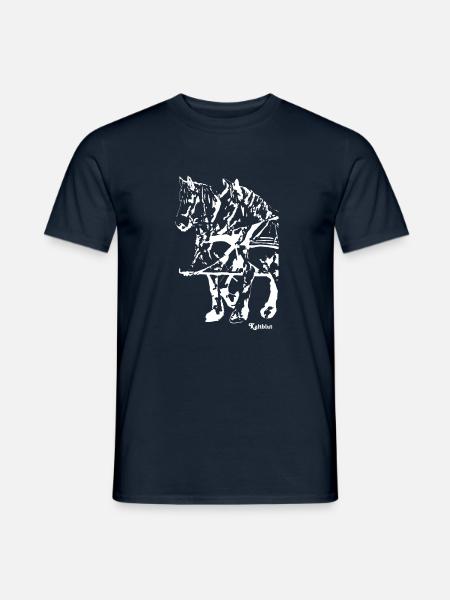 gespannkaltblutweiss - Männer T-Shirt - Navy