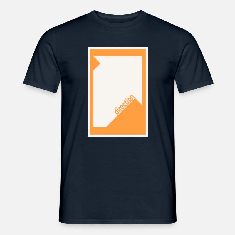Direction Poster Orange – Modern Graphic - Männer T-Shirt - Navy