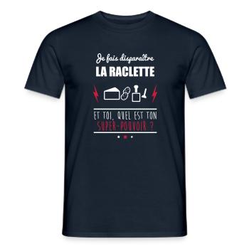 Disparaître la raclette, cadeau raclette, montagne - T-shirt homme - marine - Devant - AI Model Male 178 light (178cm)