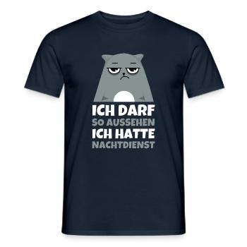 Nachtschicht, Schichtdienst, Nachtdienst, Funshirt - Männer T-Shirt - Navy - Vorne - AI Model Male 178 light (178cm)