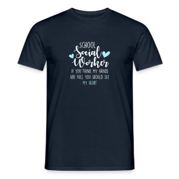 Travailleur social scolaire - T-shirt homme - marine - Devant - AI Model Male 178 light (178cm)